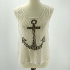 CLEARANCE 5 for $20 SALE Wet Seal Net Tank Top with Anchor | XL | D56